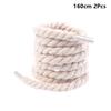 2Pcs Round Thick Rope Laces Polyester Cotton Solid Color Laces 0.8Cm Diameter 120/140/160Cm Length Bold Shoelaces