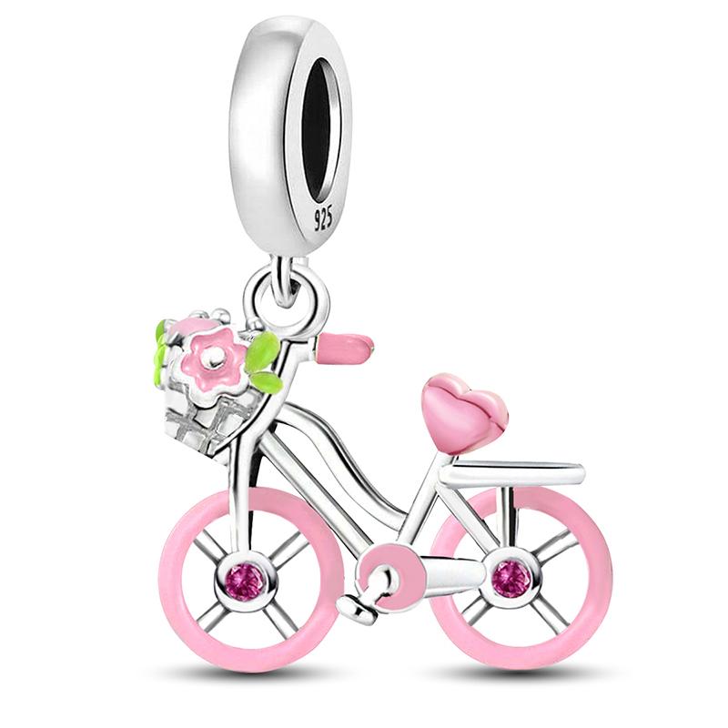 925 Sterling Silver Love Heart Flower Four Leaf Clover Turtle Charms Beads Fit for Bracelets DIY Fine Jewelry Gift