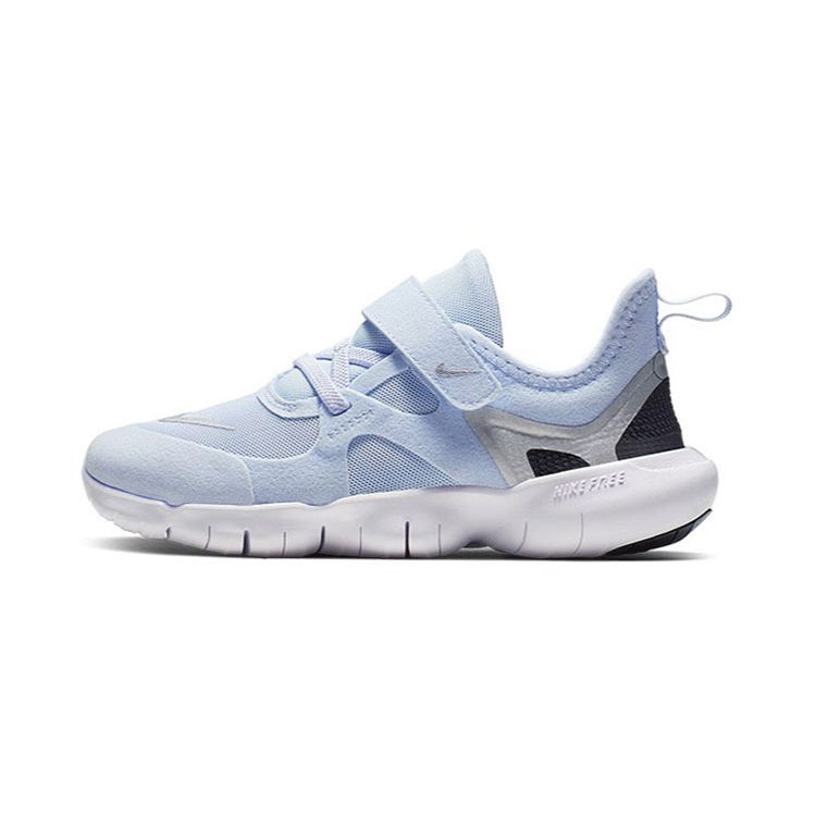 Nike Free RN 5.0 Minimalist Casual Durable Breathable Low-Top Kids Running Shoes Kids Sneakers Light-Blue AR4144-400
