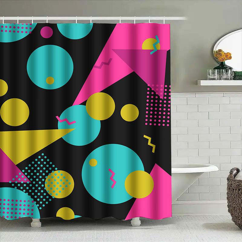 Florida Camping Van Shower Curtain with Colorful Balloons Beach Decor for Bathroom