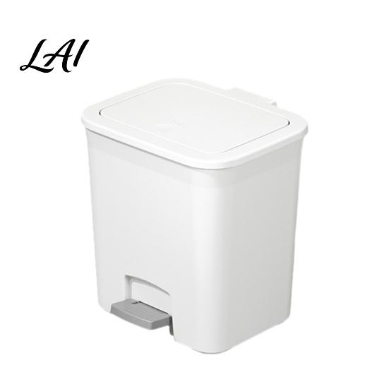Slim Trash Can for Small Spaces Pedal Can with Dual-mode Lid Easy Access Garbage Splash Proof Waste Container Odor-proof Solid Color Basket, S