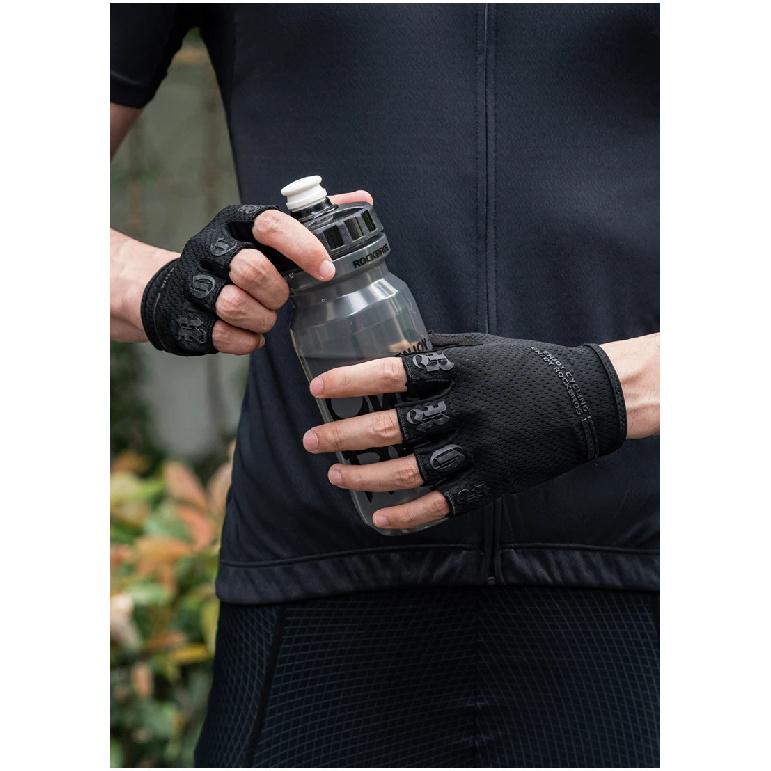 ROCKBROS Half Finger Gloves SBR Palm Pads Breathable Anti-shock Cycling Gloves High Elasticity Fitness Bicycle Fingerless Gloves