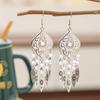 Ethnic Unique Pattern Geometric Charm Earrings for Women Creative Drop Oil Colorful Beads Metal Tassel Hanging Earrings Jewelry