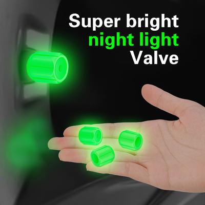 4Pc Luminous Tire Valve Caps For Car Motorcycle Bike Wheel Hub Styling Tool Glow In Dark Valve Stem Air Dust Rim Cover Accessory