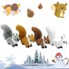 Simulation Eichhörnchen Tierfiguren Miniaturen Künstliche Gefälschte Eichhörnchen Garten Baum Ornamente Hause Weihnachten Tisch Dekoration