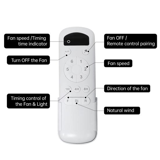 52 Inch Ceiling Fan Natural 3 Solid Wood Fan Blade Noiseless Reversible Direct Current Motor Remote Control for Living Room