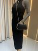 Black Elegant Lady Handbag Velvet Small Square Bag Banquet Party Wedding Evening Bags Trend Fashion Women Top-Handle Bags Clutch