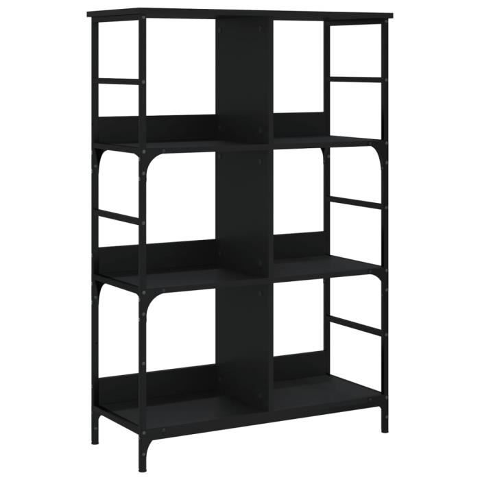 VidaXL Bibliothèque noir 78,5x33x117,5 cm bois d'ingénierie 835249