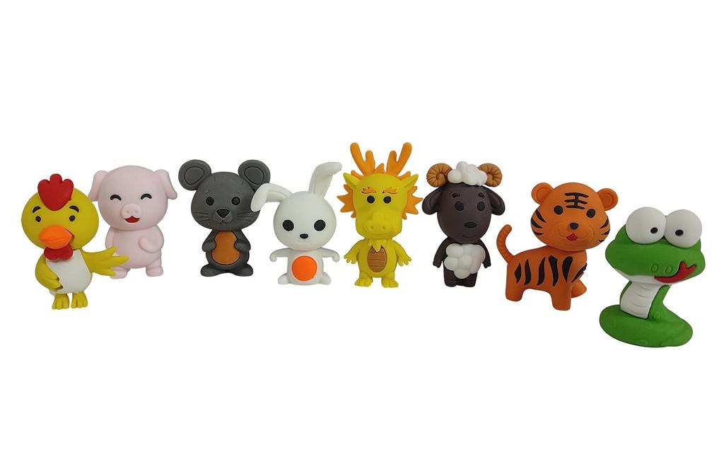 Ranvi Bulk Pack of Animal Erasers for Pencil Puzzle Mini Novelty Erasers for Classroom Party Game and School Supplies 24-Piece Kids, Erasers, Erasers,