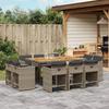 VidaXL 11pcs Garden Dining Set with Grey Cushions Poly Rattan 3277981