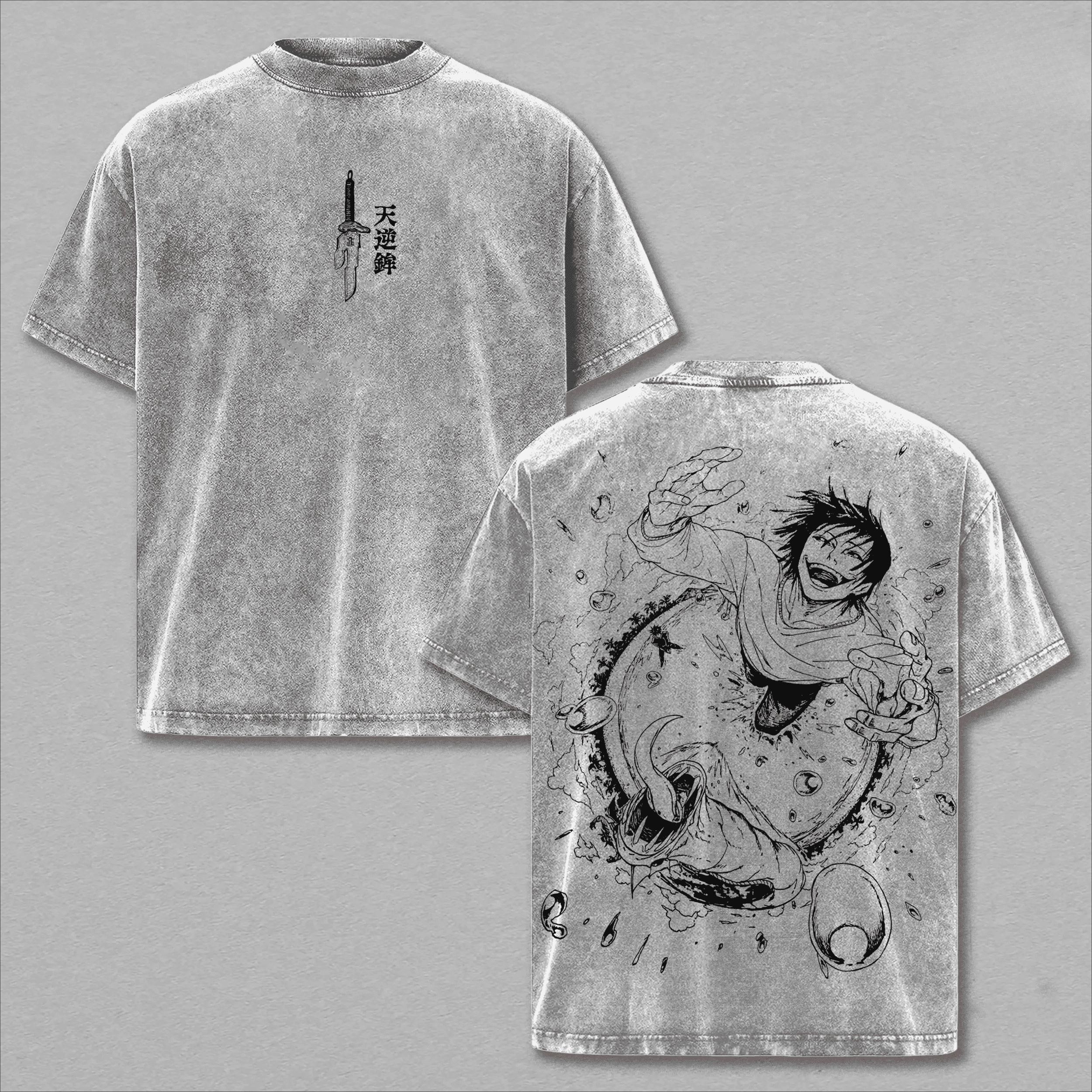 

Fushiguro Toji Jujutsu Kaisen Manga T-shirt Y2k Vintage Washed T Shirt Summer Short Sleeve Loose Cotton Tees Tops Men Clothing XXL сірий колір