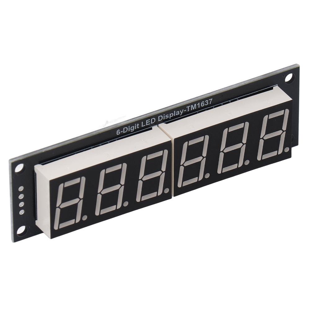 TM1637 Driver IC 6 Digit 7 Segment Display Module 2 Pin IO Digital Tube Module  Clock Module