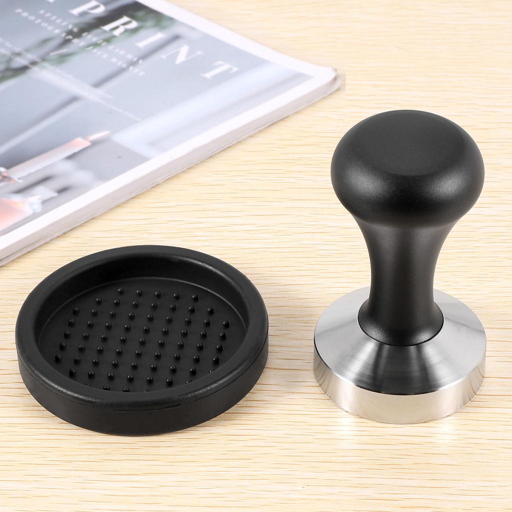Coffee Tamper Set(51 Mm),Espresso Stamp With Flat Stainless Steel Base,Espresso Hand Tamper With Coffee Tamper Mat
