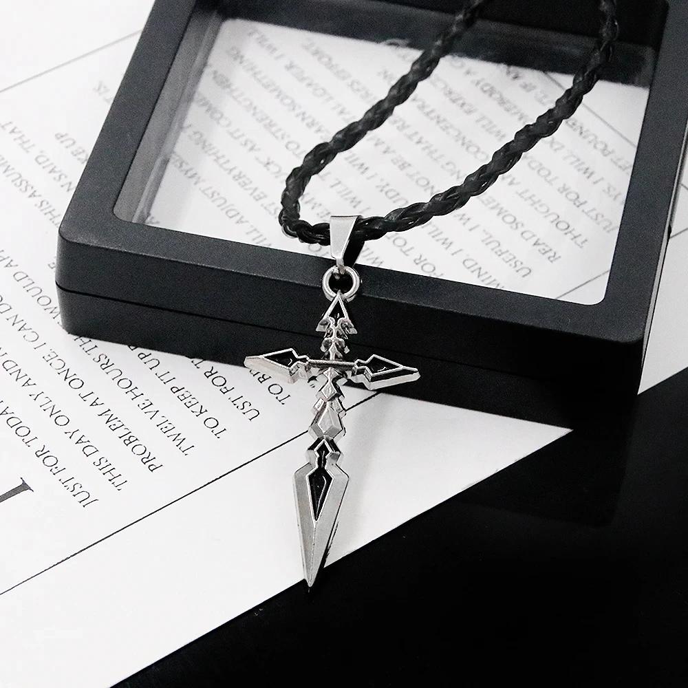 Anime Fate Stay Night Necklace Fate Zero Saber Emiya Cross Pendant Necklace For Women Men Accessories Manga Jewelry Gift