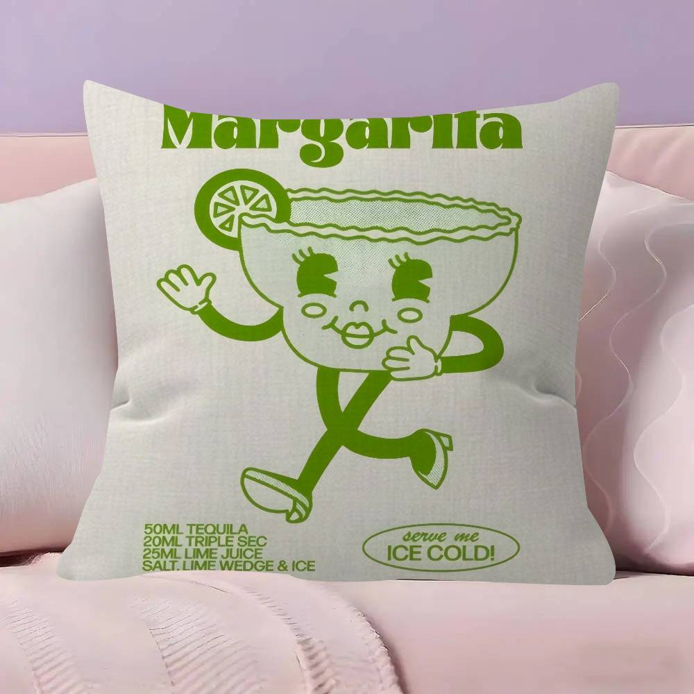 Hot MMmargarita Cocktail Arted  Pillow Cover Sofa Cushion Cover Home Room Decoration Children Gift