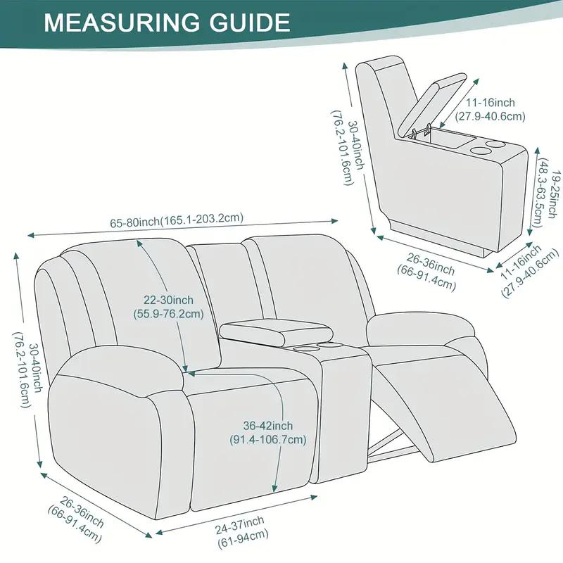2Set Nordic Jacquard Split Recliner Armchair Cover With Cup Holder Anti-Slip Sofa Slipcover Relax Couch Covers For Living Room