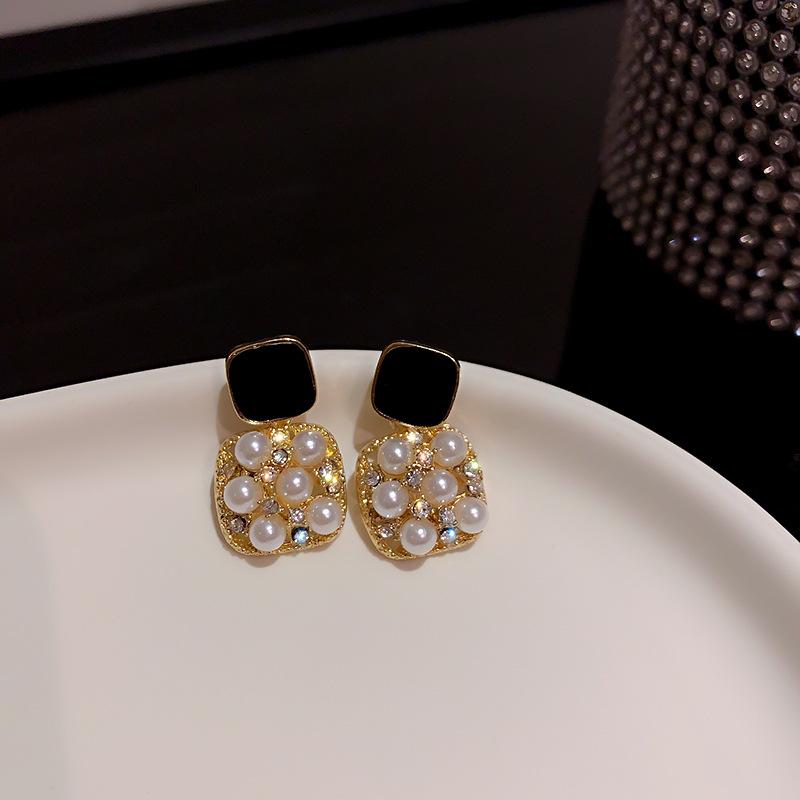 Exquisite Luxury Micro Inlaid Zircon Geometric Square Earrings for Woman 2024 Korean Fashion Zircon Party Girls Unusual Earring