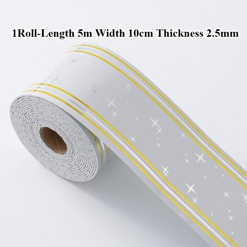 

2Roll Self-Adhesive Waistline Tape Foam Self-Adhesive Corner Trim for Corners Ceiling Office Warehouse Living Room Door Frame (as the picture,5m-2Rolls)