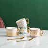 Light Luxury Angel Ceramic Cup Dish Cover, European High Aesthetic Coffee Mug, Home Afternoon Tea Cup, Holiday Gift Water Cups