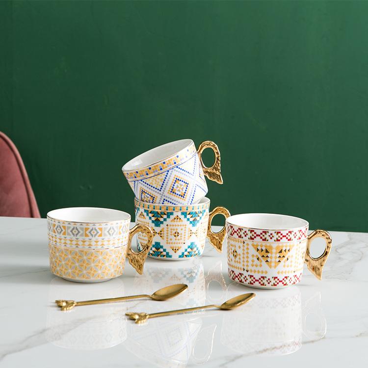 Light Luxury Angel Ceramic Cup Dish Cover, European High Aesthetic Coffee Mug, Home Afternoon Tea Cup, Holiday Gift Water Cups