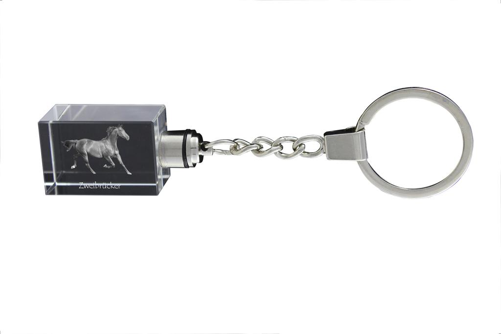 Zweibrücker - Crystal Pendant with Photo of a Horse, Illuminated Pendant, Unique Gift by Art-Dog Brand