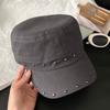 Women S Vintage Rivet Flat Top Equestrian Hat Summer Sun Protection Casual Hat
