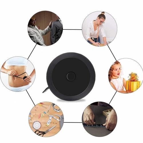 150cm (60in) Tape Measure for Sewing, Dressmaking, Ruler, Tape Measure, Bust, Waist, Inches, Centimeters, Clothing, Double-Sided Scale, Automatic Tape