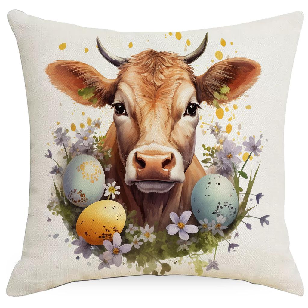 New Easter Bunny Easter Egg Sofa Decorative Pillow Cushion Cover