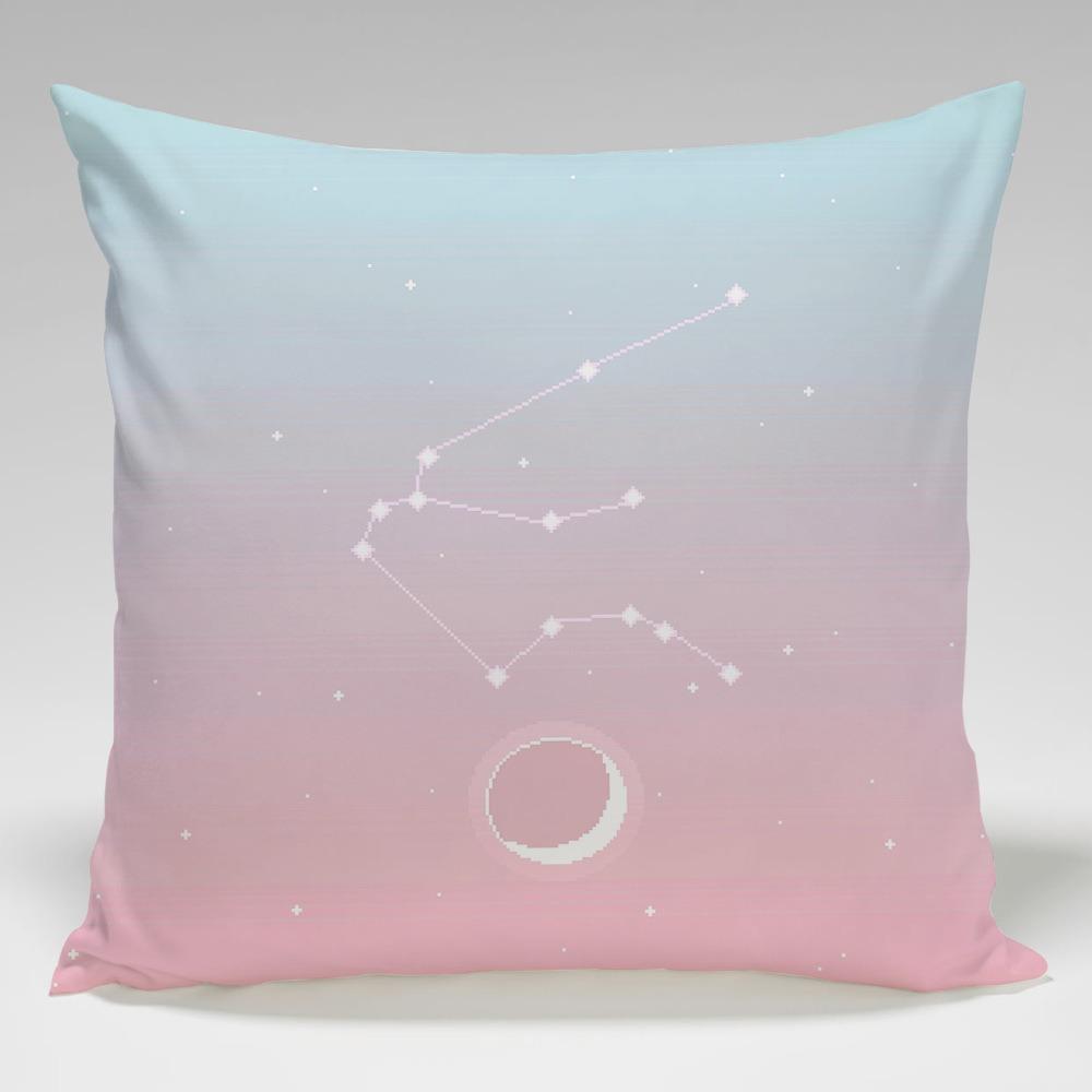 Night Sky Moon Print Bedroom Bedside Tatami Back Pillowcase Small Fresh Pillow Case Student Nap Pillow