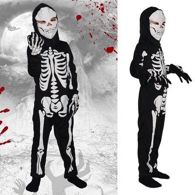Dětská kombinéza s potiskem lebky Hororové téma Kostra Cos Halloweenský set Oblečení