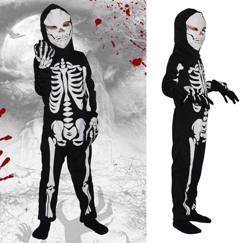 Skull Childrens Print Jumpsuit Horror Theme Skeleton Cos Halloween Set Clothes