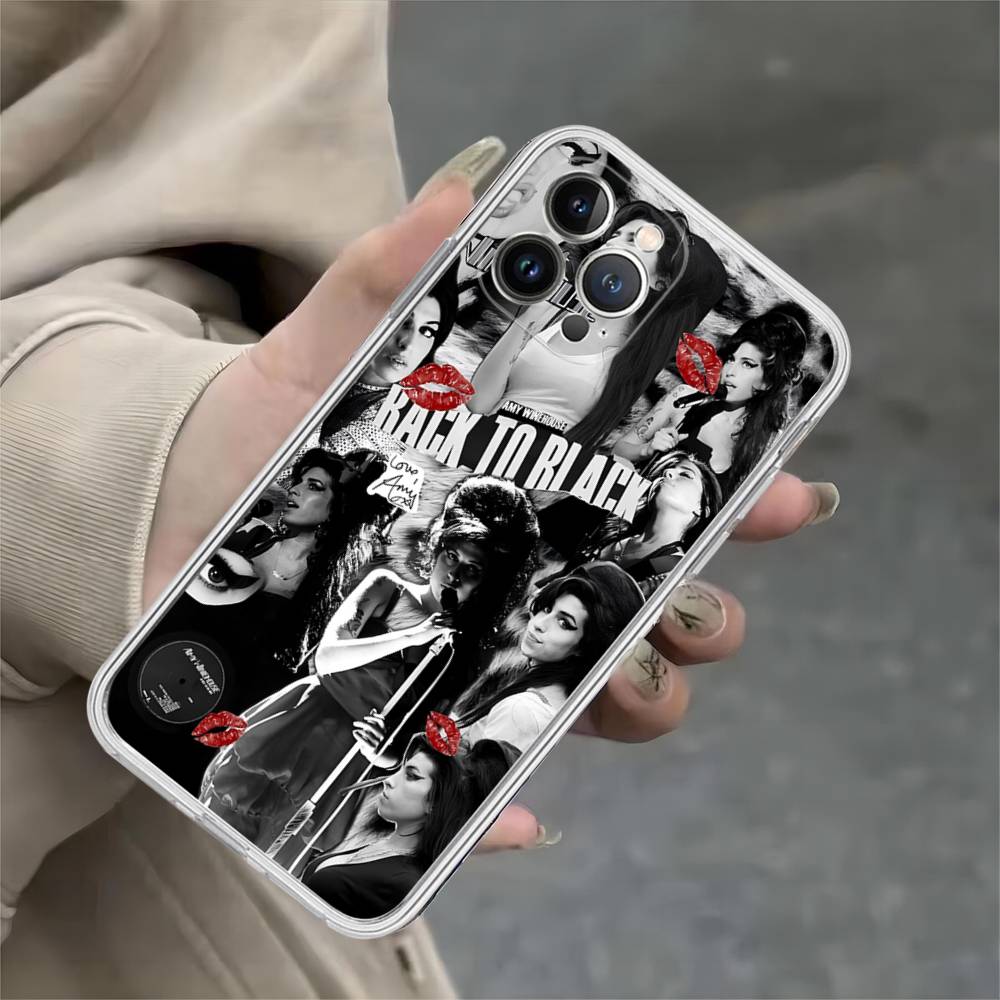 Schöne Frau A-Amy W-Winehouse Transparente Handyhülle Für IPhone 16 15 14 13 12 11 Pro Max Plus Weiche Hülle