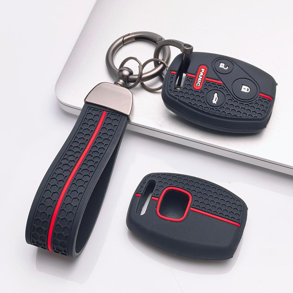 Key Fob Cover for Honda Accord Civic Models CRV with Keychain Anti-Scratch Surface Shockproof Structure Soft Grip Texture Easy Install Design