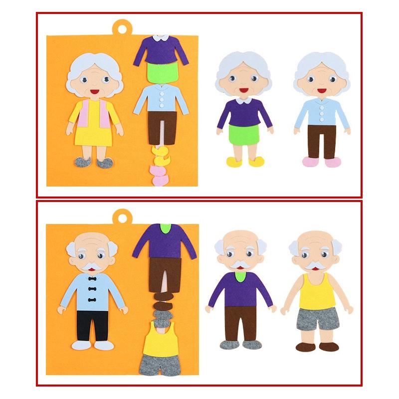 Quick Change Clothes DIY For Kids Activities Felt Toys Educational Montessori Puzzle Baby Early Education Kindergarten Toys