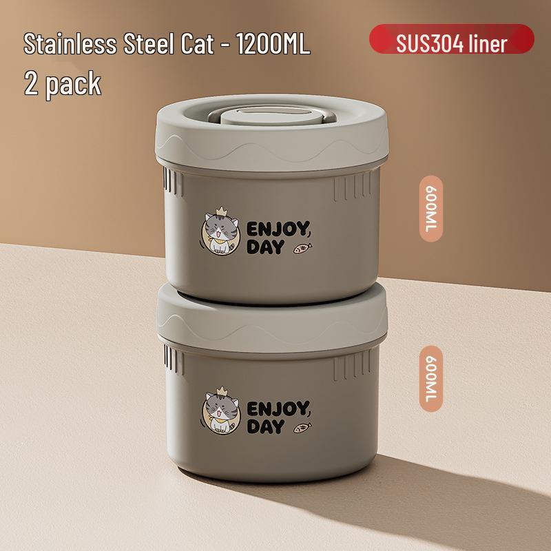 304 Stainless Steel Insulated Japanese-Style Bento Lunch Box - Microwaveable for Office Workers and Students