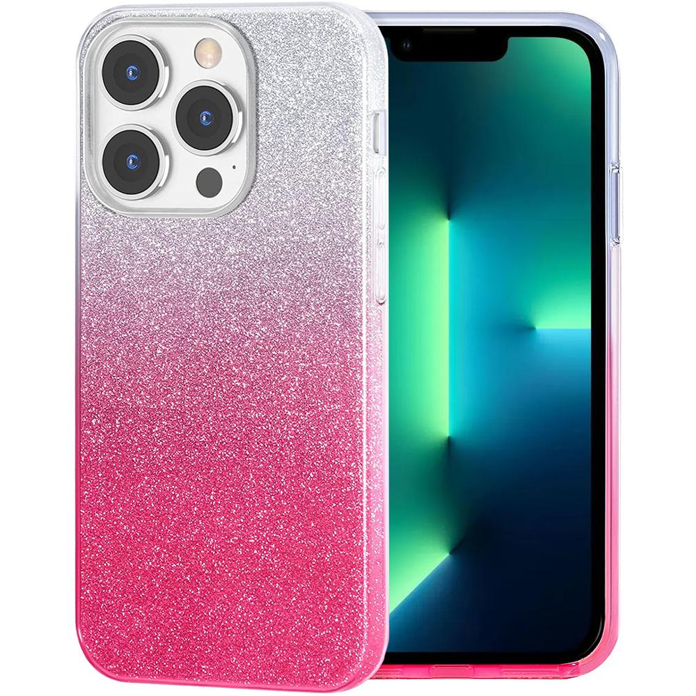 Glitter Case for iPhone 13 Pro, Silver/Pink