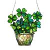 2D Acrylic Hanging Decor Outdoor Window Door Porch Pendant Clover Acrylic Disc Charm Lucky Simu N1P2