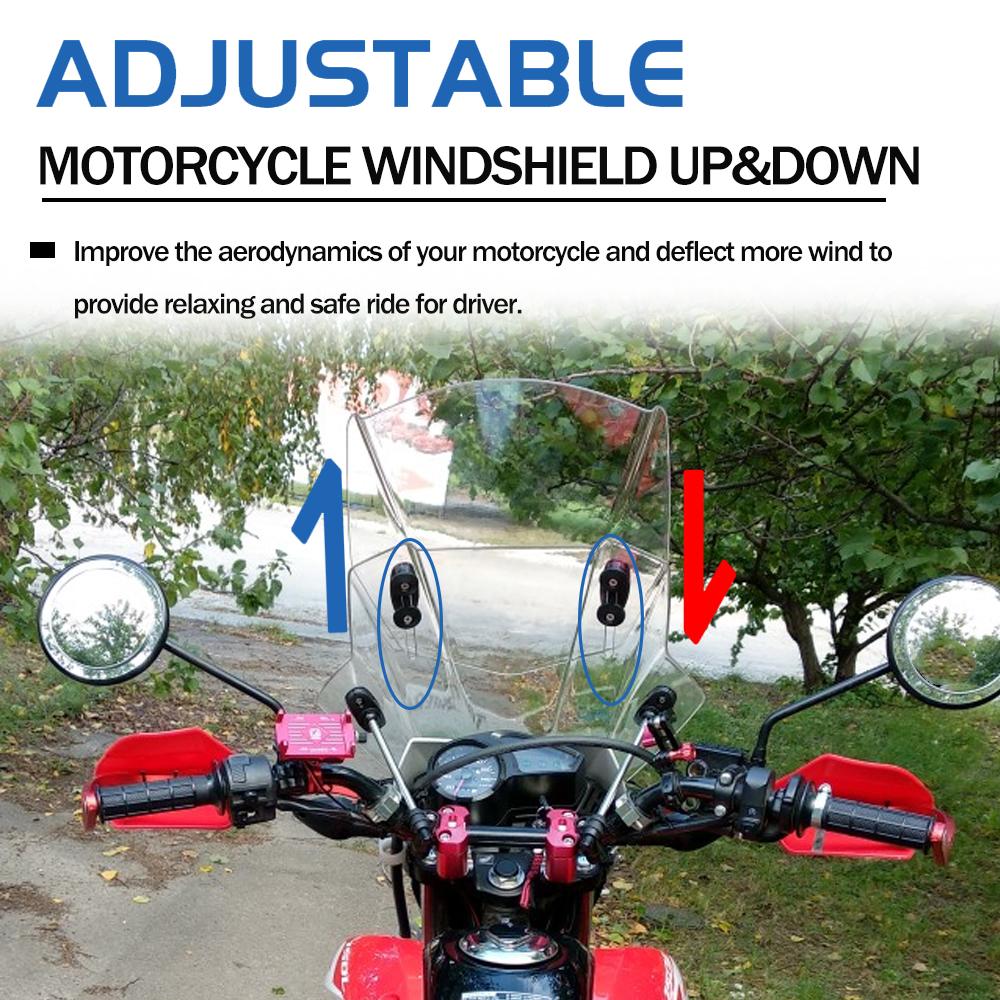 Windshield Motorcycle Windscreen Street Bike Screen Deflector Adjustable Universal For YAMAHA For BMW For HONDA For KAWASAKI