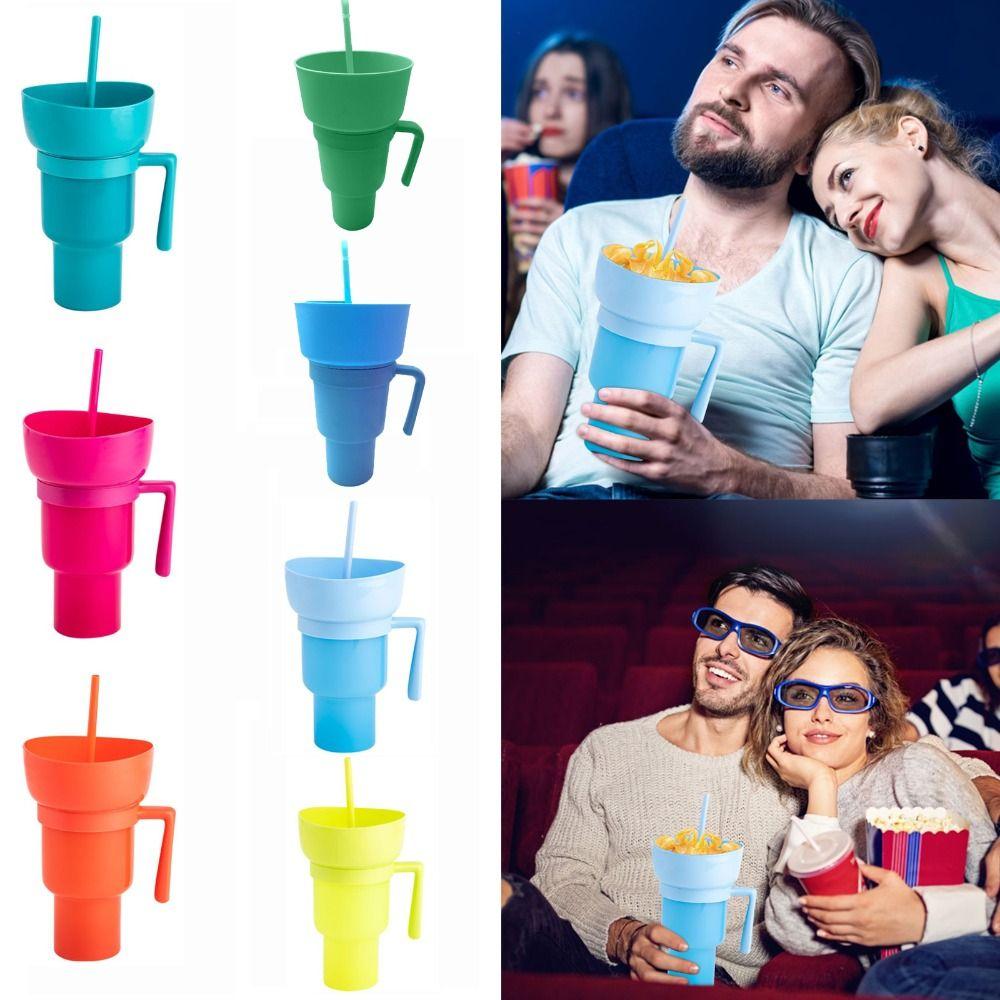 

Стаканы для стадиона 2 в 1 с соломенной закуской Чашка для напитков Путешествие по чаше для закусок