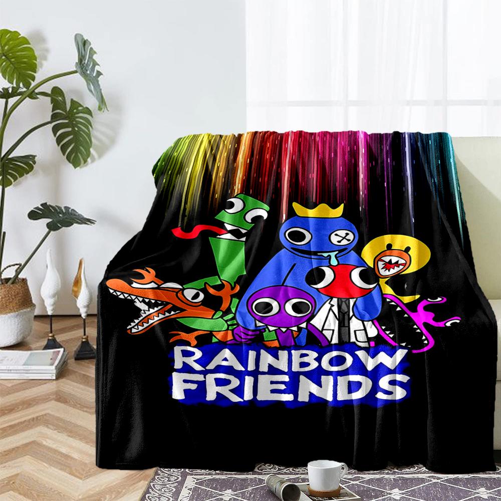 Rainbow Friends Theme Printed Blanket - Perfect for Couch, Bed, Travel & Outdoor Use | Machine Washable, Cozy & Durable.