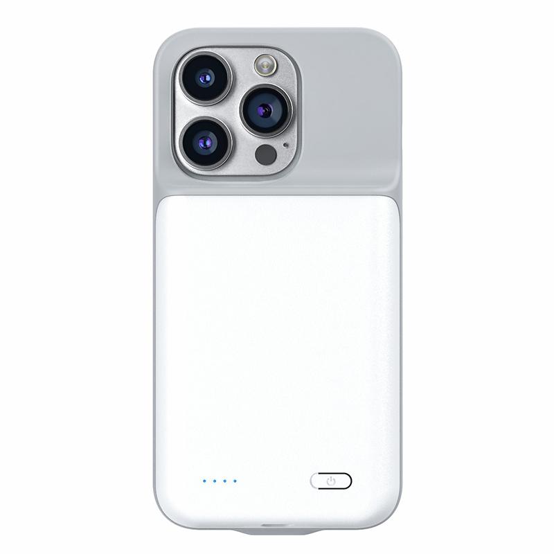 

T43 For iPhone 12 Pro Max 6800mAh Charging Case Rechargeable Extended Charger Case White