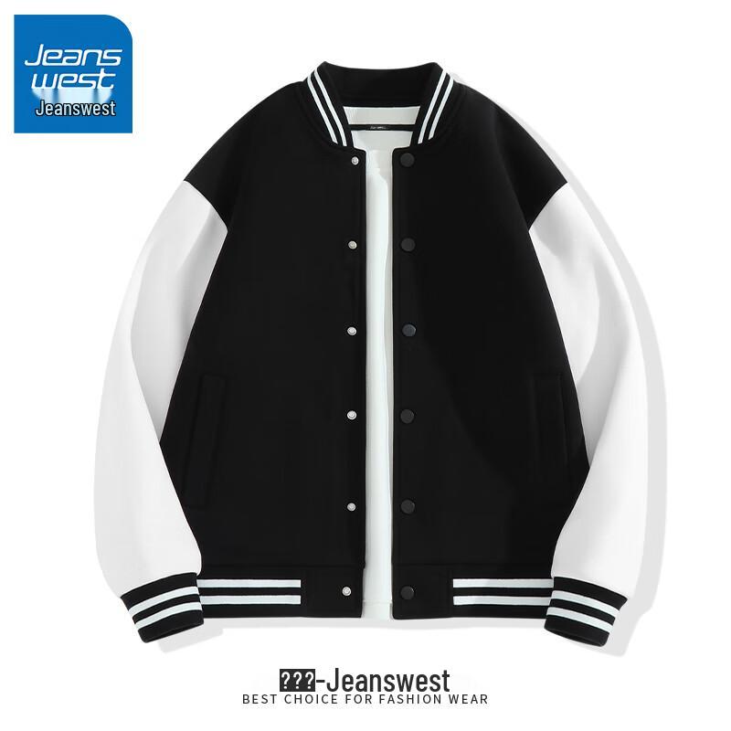 

Jeanswest Men s American Retro Solid Color Baseball Jacket L