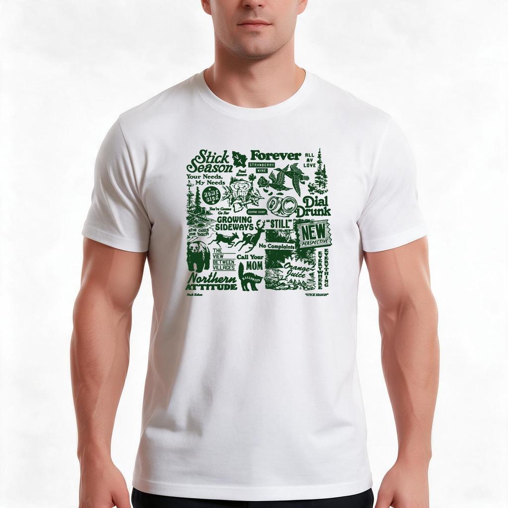Stick Season Forever Tshirt Summer Casual Cotton Tee Oversized Streetwear Tops Vintage Graphic Print Loose Fit Short Sleeve