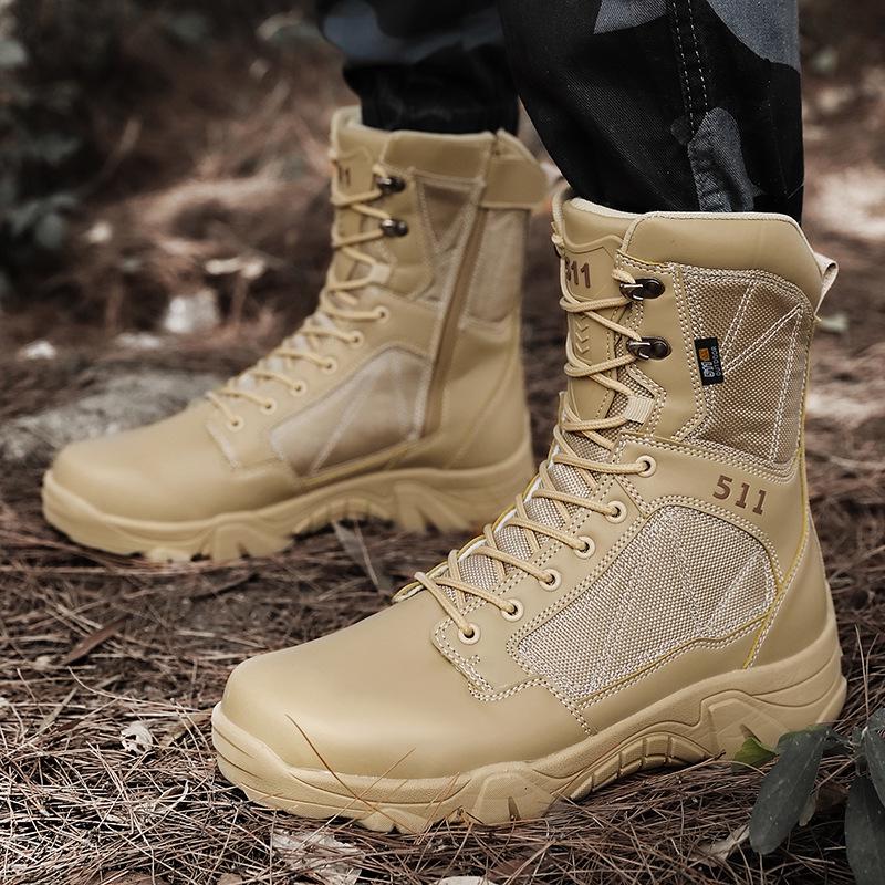 New military boots men's large size high top breathable non-slip tooling boots outdoor desert adventure combat training boots