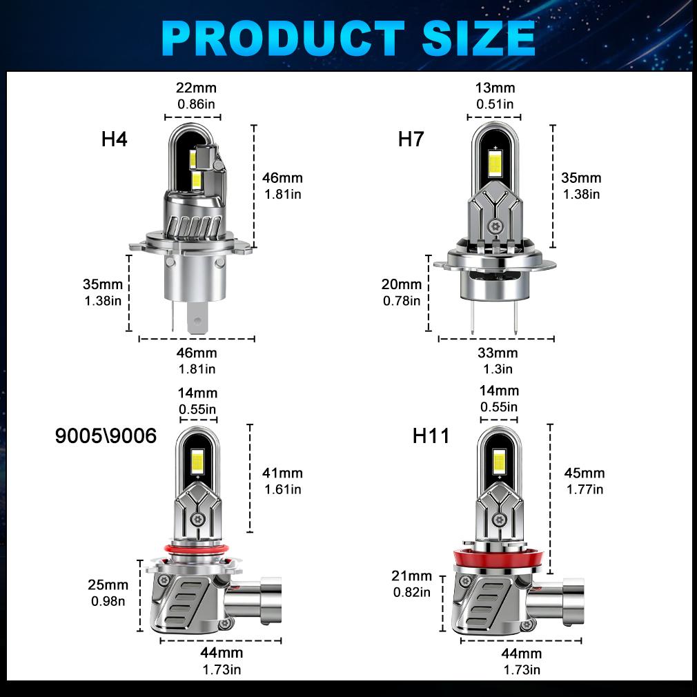 2 Stück H7 H4 LED-Scheinwerferlampen Canbus 30000LM 100W U-förmiges Kupferrohr Autolicht Turbo H11 9005 HB3 Scheinwerfer 6500K Weiß 12V Mit Lüfter