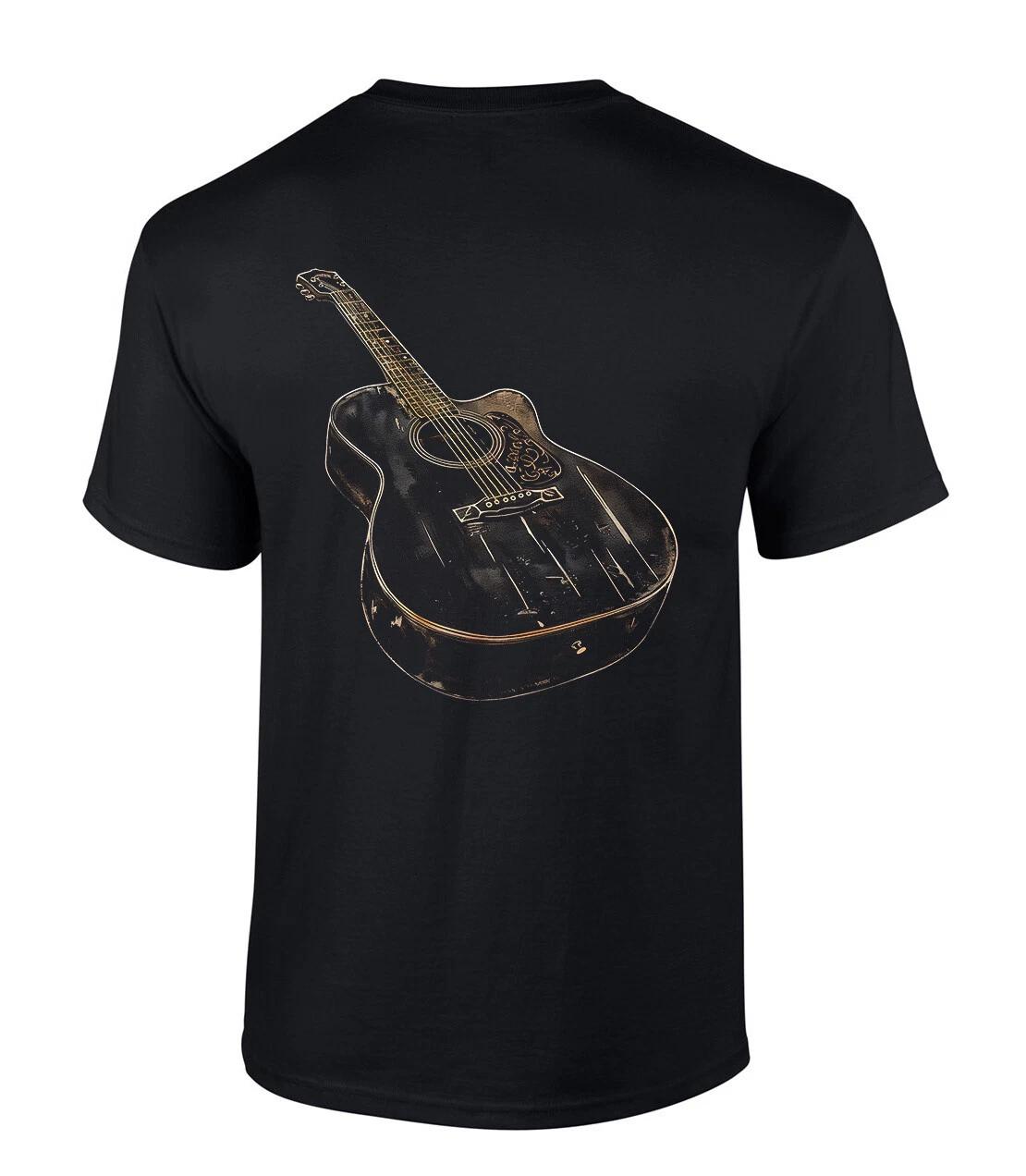 

Trenz Shirt Company Black Leaning Acoustic Guitar Short Sleeve T-Shirt 2XL
