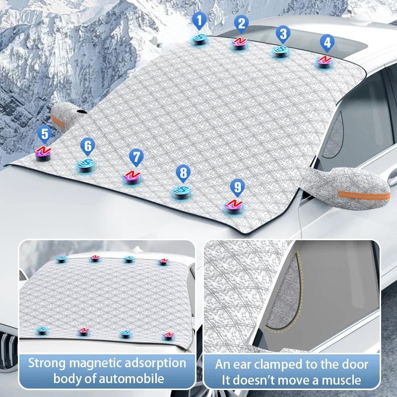 For Fiat 500 Panda Ducato 500L 600 Lancia Grande Punto Cronos  Magnetic Car Front Windshield Anti-Snow Shield Sunshade Cover