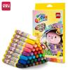 Deli Water-Soluble Oil Pastels - 12 or 18 Color Set for Kindergarten and Baby Doodles