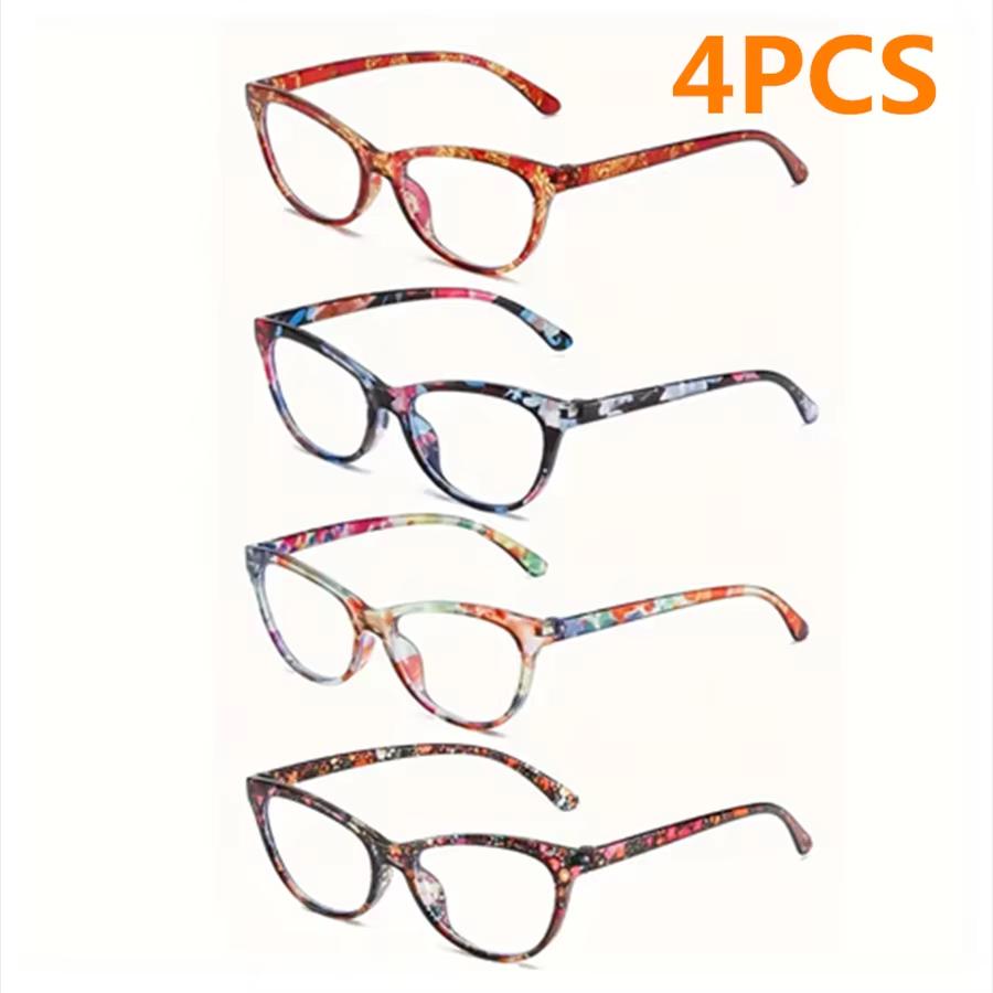 

4pcs Anti-blue Light Reading Glasses Ultralight TR90 Sport Presbyopia Eyeglasses Women Men Far Sight Optical Eyewear Diopters 1.0