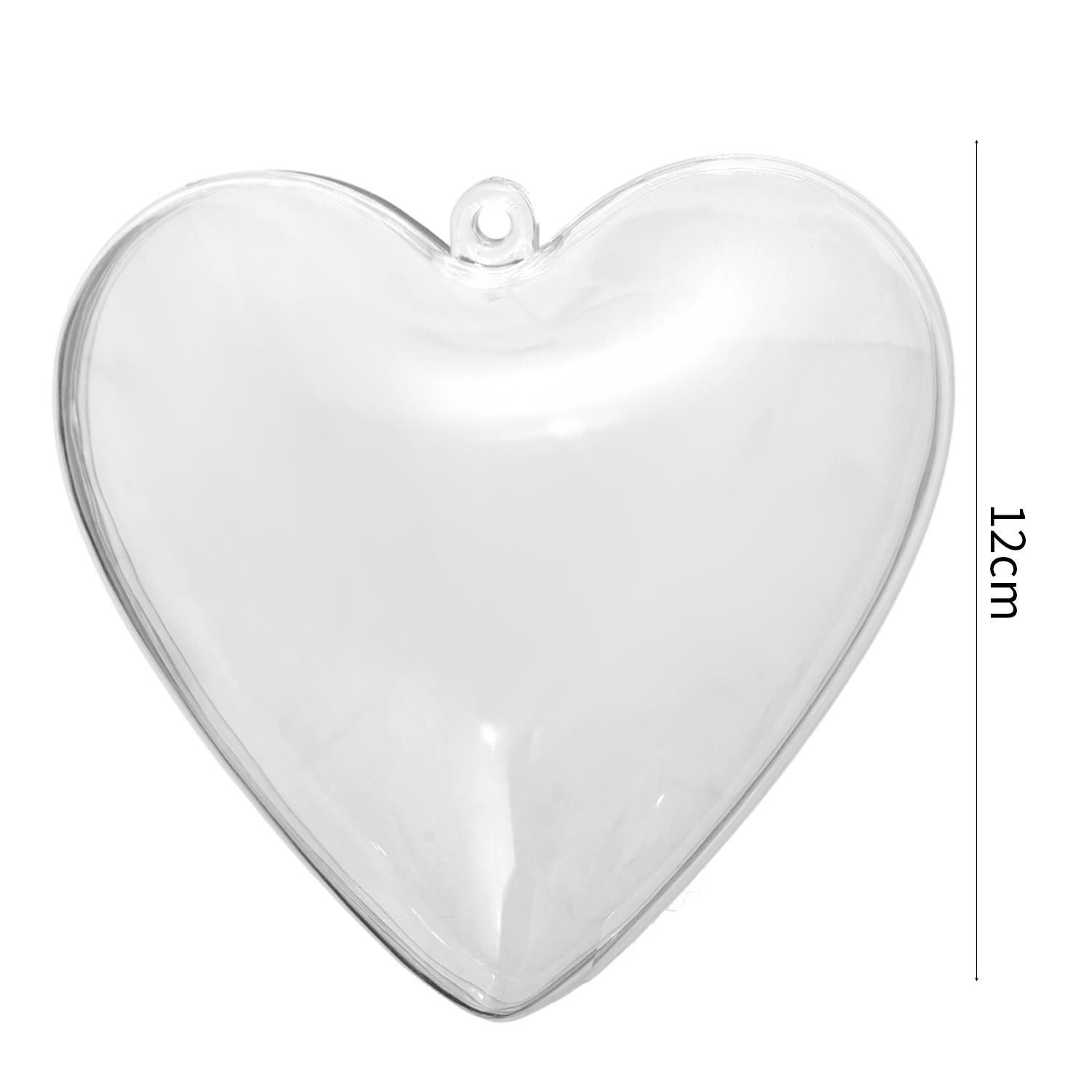

10/1pcs Transparent Plastic Heart Shape Balls Ornaments Fillable Baubles Hanging Pendents for Wedding Birthday Party Decor Gifts 1PC